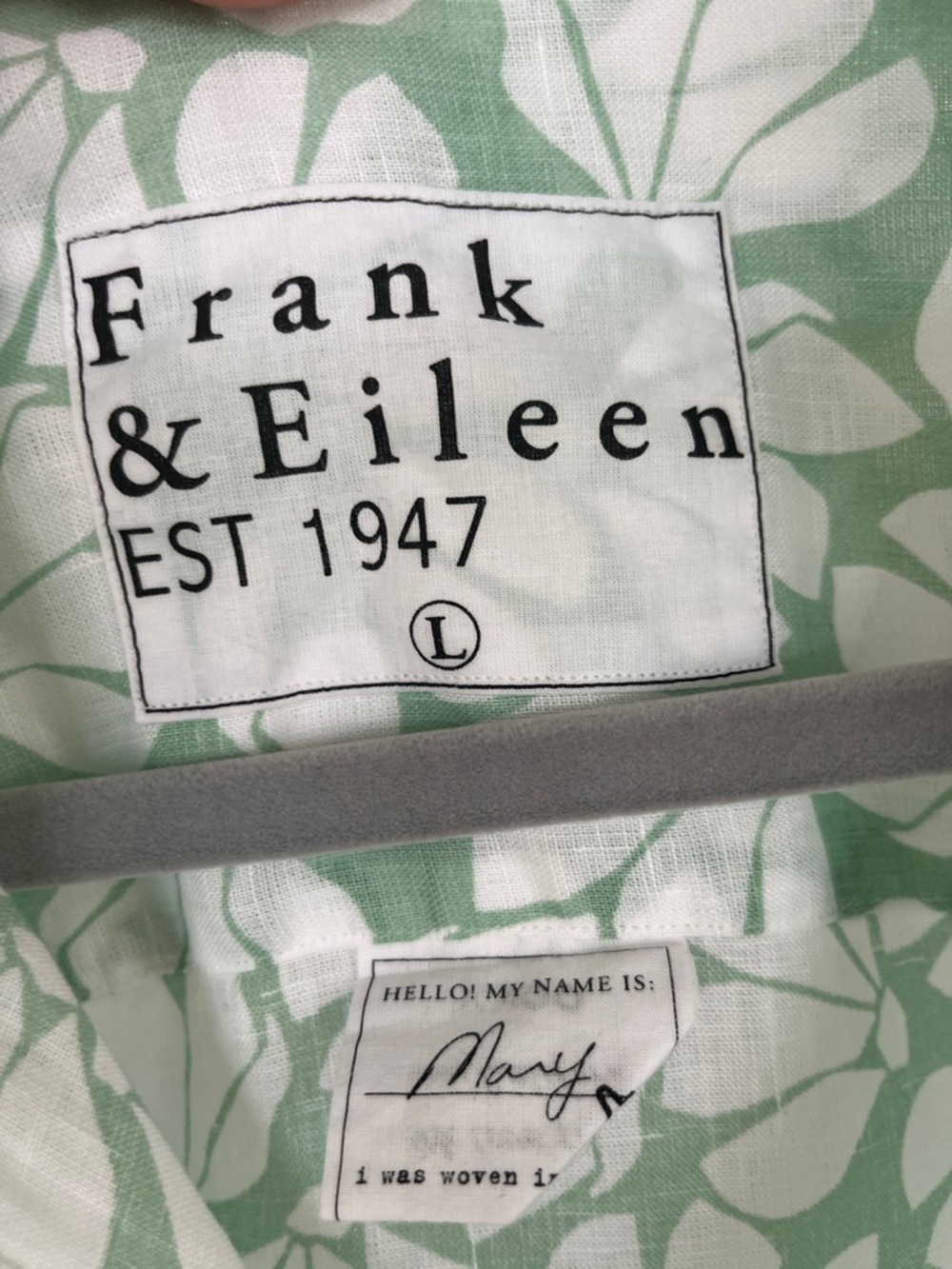 Frank & Eileen Mint Green and White Floral Button-Down - Picture 2 of 3